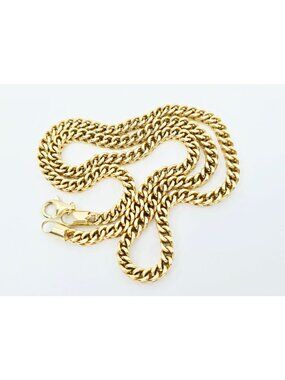 Unique 10K Solid Yellow Gold Designer Franco Link Chain Necklace - 22.50" Length